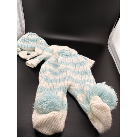 CPK Cabbage Patch Kids Vtg Baby Bean Butt BBB Blue White Knit Sleeper With Hat - Picture 1 of 13